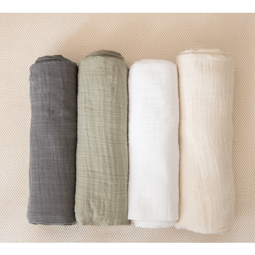 Organic Breathable Swaddle Blankets 4-Color Pack