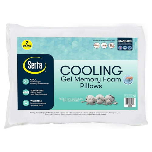 Serta Cooling Gel Memory Foam Bed Pillow, Set of 2