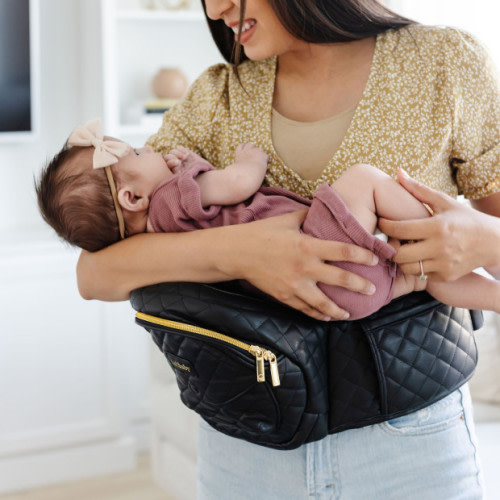 TushBaby Hip Seat Carrier - Black/Vegan Leather