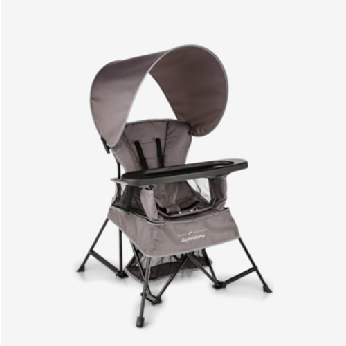 Baby Delight Go with Me Venture Portable Chair | Indoor and Outdoor | Sun Canopy | 3 Child Growth Stages | Grey