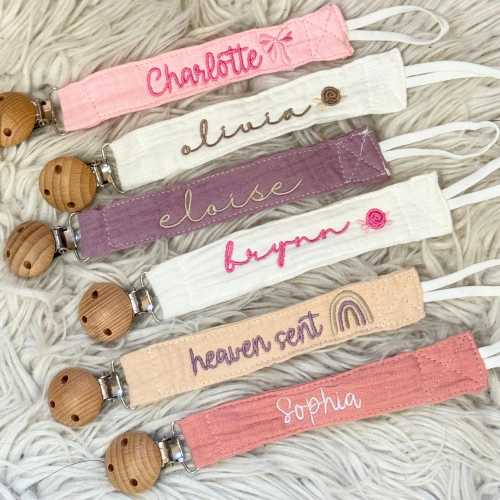 Monogrammed Pacifier Clips| Paci Clip| Pacifier Holder | Embroidered Custom Baby Shower Gift| Personalized Baby Gift | Baby Shower Gift
