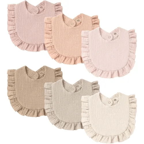 Baby Muslin Bibs Bandana Drool Bibs for Unisex Boys & Girls, Soft and Absorbent Cotton Teething Drooling Bib Set for Newborn Toddler