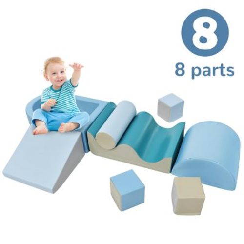 8 Piece Toddler Soft Climbing Toys, Foam Climb and Crawl Activity Playset for Toddlers 1-3, Indoor Soft Play Equipment