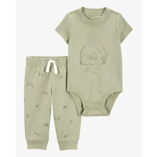 Baby 2-Piece Turtle Short-Sleeve Bodysuit Pant Set - Olive - Carter's | Carter's