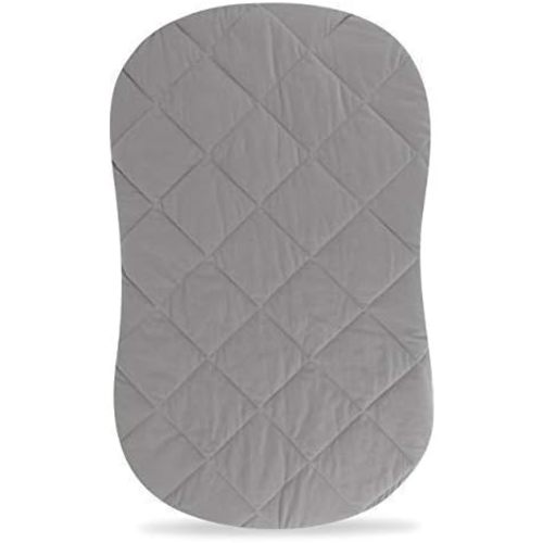 Ely's & Co. Patent Pending Jersey Cotton Quilted Waterproof Hourglass Sheet, All in one Bassinet Sheet with Mattress Pad Cover Protection (Grey)