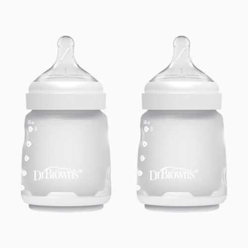 Options+ Wide-Neck Silicone Baby Bottles - White, 5 Oz