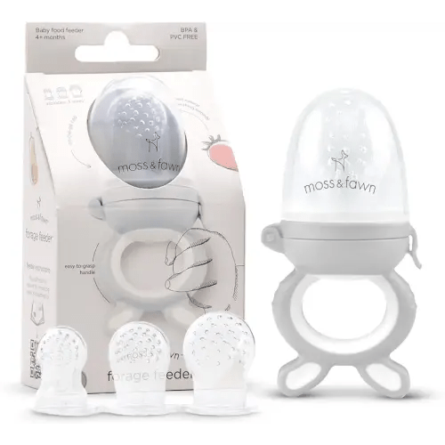 Forage Feeder, Soothing Silicone Frozen Baby Food Teething Toy, Pacifier Fruit Feeder and Teether, BPA, PVC and Phthalate Free - Dew