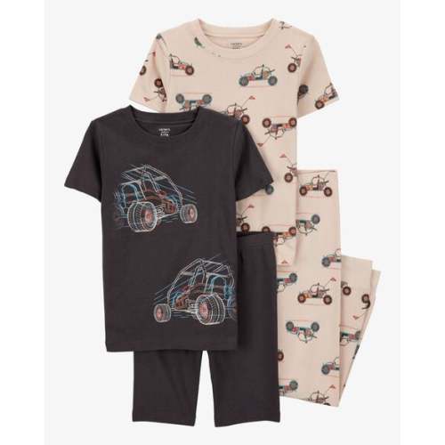 Boys 4-Piece Race Car 100% Snug Fit Cotton Pajamas - Black/Khaki - Carter's | Carter's
