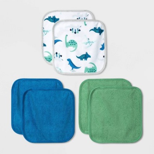 Baby Boys' 6pk Dino Washcloth Set - Cloud Island™ Blue