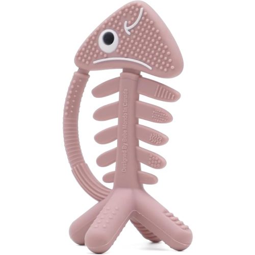 3in1 Infant Toys, Baby Teething Toys 3-6 6-12 Months, Teethers for Babies 3-6-12 Months,for Teething Relief,Baby Gifts Teether, Silicone,Sensory Baby Toys 0-6 Months,USA Patent Pending,Fish,Rose Pink