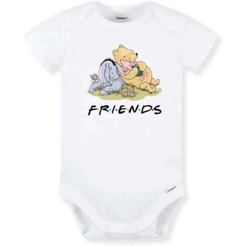 Classic Pooh And Friends Cute Baby Bodysuit Shirt Premium Custom Baby Clothes Unisex Gift for Mom Newborn