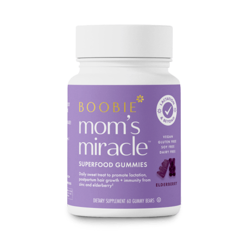 Boobie Bears Elderberry Lactation Gummies, Supporting Lactation with Milk-Boosting Superfoods, 60 Gummies