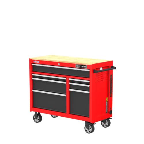 CRAFTSMAN 2000 Series 40.6-in L x 34-in H 7 -Drawers Rolling Red Wood Work Bench