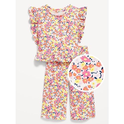 Short-Sleeve Ruffle-Trim Top and Wide-Leg Pants for Baby