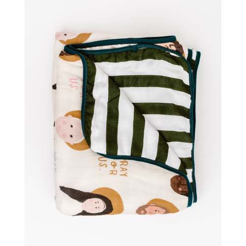 Deluxe Muslin Baby Blanket Quilt (Saints)