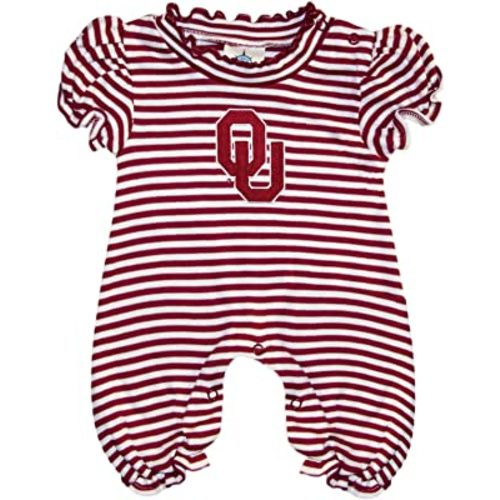 Creative Knitwear Collegiate Striped Puff Sleeve Romper