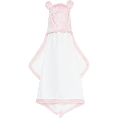 Little Giraffe Luxe Baby Towel with Ears, 24" x 41", Pink