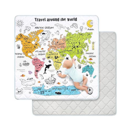 Baby Play Mat for Floor 50 * 50 inch, Extra Thick Soft Cushioning Foam Mat for Kids, Non Slip & Washable Crawling Mat for Toddler, Padded Play Mat for Baby Tummy Time