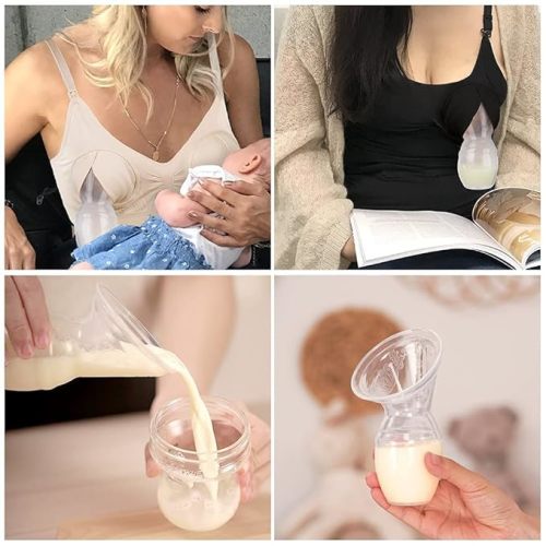 haakaa Manual Breast Pump for Breastfeeding, Silicone, Clear 4oz/100ml