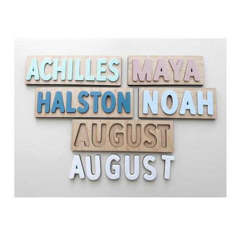 Wooden Name Puzzle, Gift for Kids, Name Puzzles for Toddlers, Montessori Baby Toys, First Birthday Gift, Baby Shower Gift