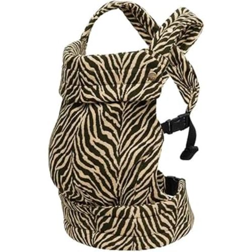 Baby Carrier for Newborns to Toddlers | Cozy Wrap with Lumbar Support | Soft Fabric, 7-35lbs Adjustable Fit | Brown Zebra Pattern