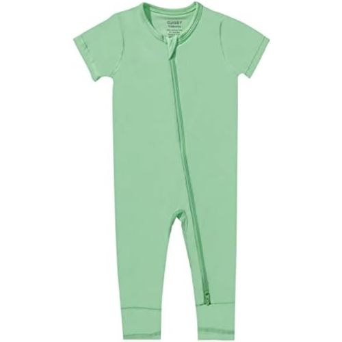 GUISBY Rayon Made from Bamboo Baby Pajamas, Summer Short Sleeve Footless Rompers, 2 Way Zipper Sleeper