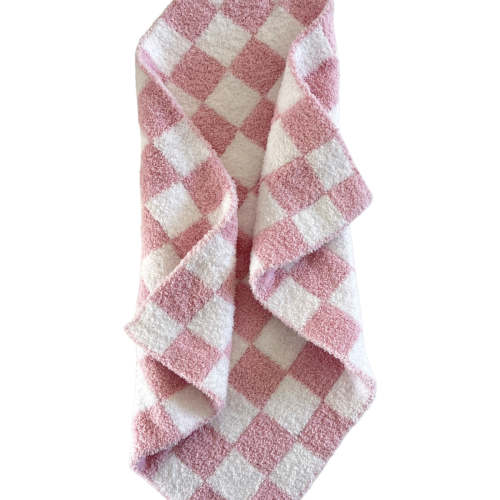 Phufy® Bliss Checkerboard Mini Blanket, Strawberry