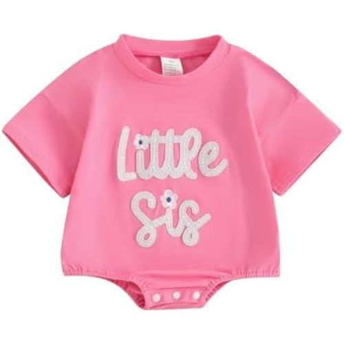 Twopumpkin Baby and Toddler Girl Boy Big Sister Little Sister Brother Matching Outfits Romper/T Shirt Shorts Summer Clothes
