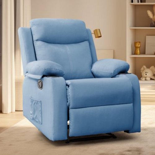 Korser Manual Small Recliner Chair for Small Spaces for Living Room,Nursery,Blue