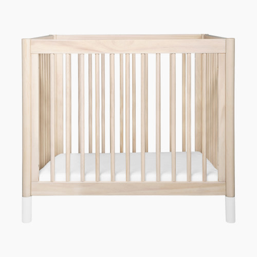 babyletto Gelato 4-in-1 Convertible Mini Crib - Washed Natural Finish With White Feet