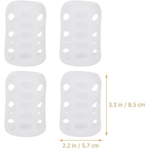TOYANDONA 8 Pcs Milk Bottle Sleeves Pigeon Supplies Silicone Bottle Cover Feeding Glass Covers Glass Bottle Sleeves Nursery Bottle Cover Feeding Bottle Baby White Anti-Fall Cover