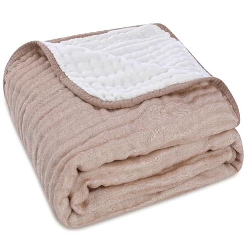 HardNok Ultra-Soft Muslin Baby Blanket - Swaddle & Crib, 43x43 (Warm Earthy)