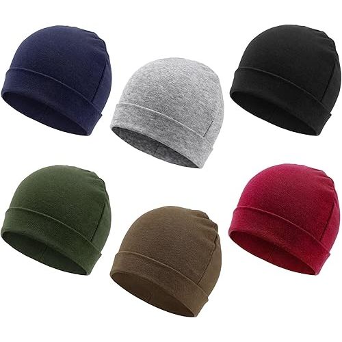 DRESHOW BQUBO 6 Pack Baby Beanie Hats for Unisex Infant Toddler Cotton Beanie Newborn Hospital Hat for Boys Girls 0-6 Months