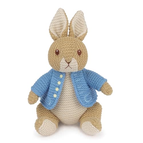 GUND Beatrix Potter Peter Rabbit, Knit Plush Stuffed Animal, Brown/Blue, 6.5”