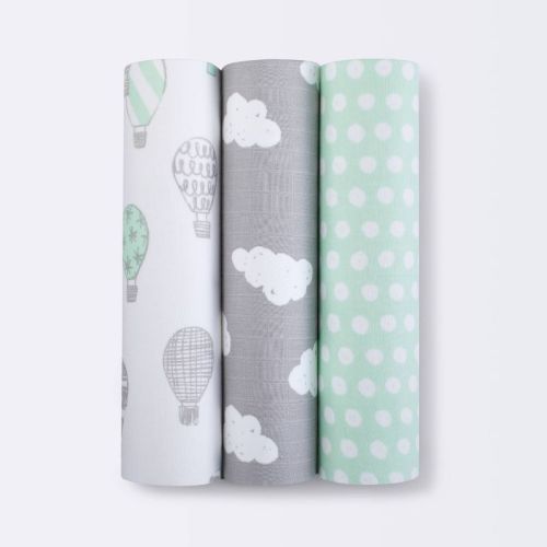 Swaddle Blankets In The Clouds 3pk - Cloud Island™ Joyful Mint