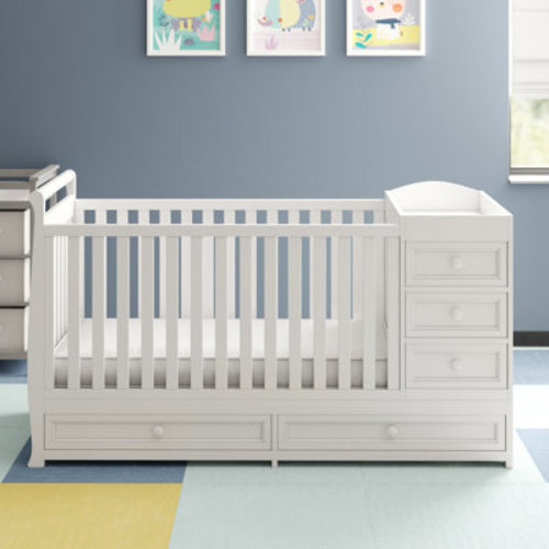 Harriet Bee Brnaba 2-in-1 Convertible Crib and Changer & Reviews | Wayfair