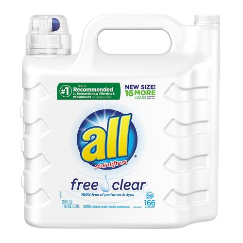 all free clear Liquid Laundry Detergent, The Original, 166 loads, 250 fl. oz. - Sam's Club
