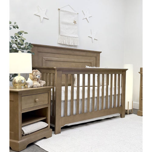 Straight Panel Crib Weathered Sand | rooms4kids