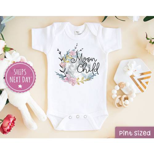 Moon Child Baby Onesie®- Cute Celestial Baby Onesie® - Boho Moon Baby - Baby Girl Moon Onesie®