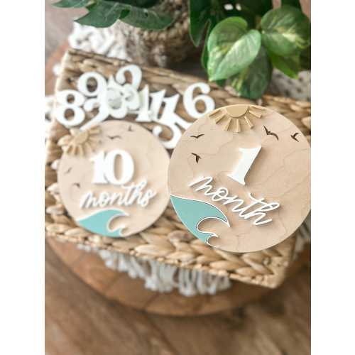 Ocean, Waves, Beach, Milestone, Monthly Milestone, Baby Shower Gift, New Mom Gift, New Baby