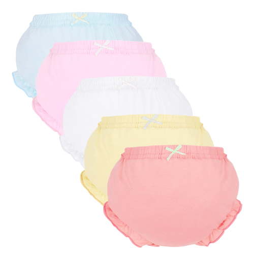Billion Xin 5 Pcs Diaper Covers Ruffled Bloomers for Baby Girls Comfortable and breathable Cotton Toddler Girls Shorts Briefs Underwear