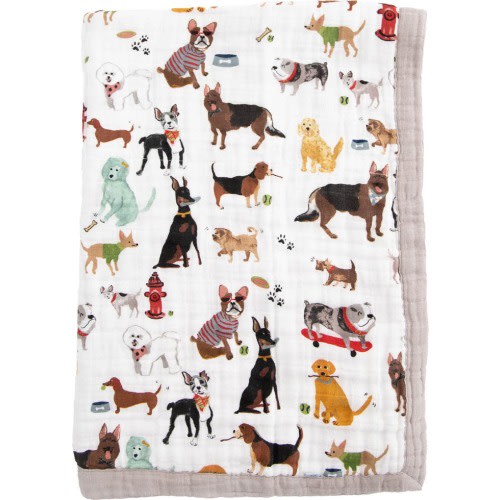 little unicorn Cotton Muslin Baby Quilt, Woof