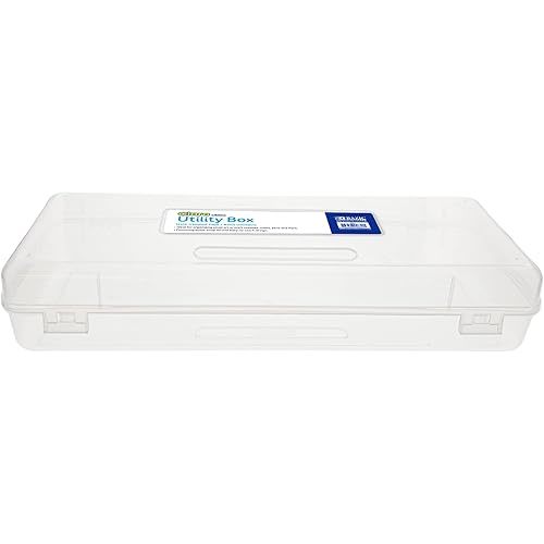 BAZIC Plastic Pencil Case, Ruler Length Large Utility Storage Box, Clear Color, Multi Purpose Organizer, 1-Pack