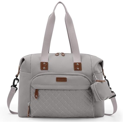 Tuwubi Diaper Bag Tote,Baby Diaper Bag with Pacifier Case Large Travel Diaper Tote Caddy for Mom and Dad Multifunction Baby Bag - M-Light Khaki