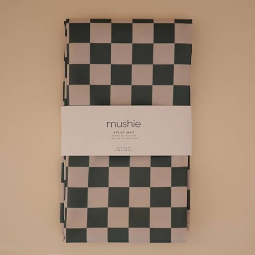 Mushie Splat Mat - Olive Check