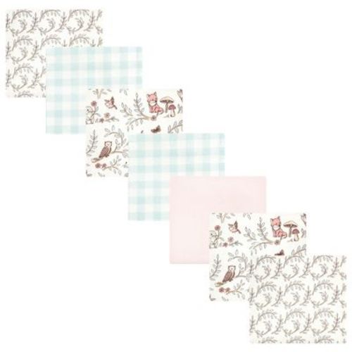 Luvable Friends Hudson Baby Flannel Receiving Blankets 7pk, Pink Forest Friends