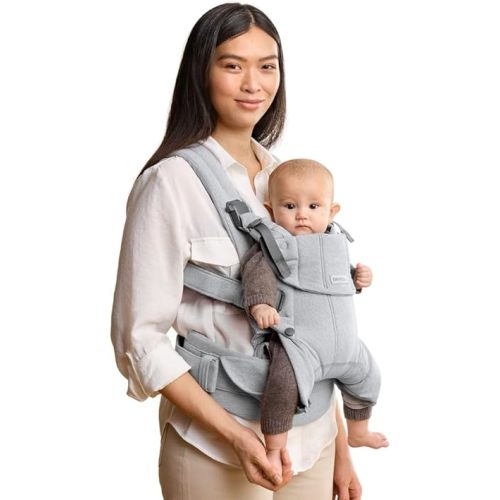 BabyBjörn Baby Carrier Harmony, Light Gray, Woven Mélange, 3-in-1 Ergonomic Baby Carrier, Newborn, Facing-in, Outward-Facing, and Back Carrying Positions Supported (7-40 lbs), Newborn to Toddler