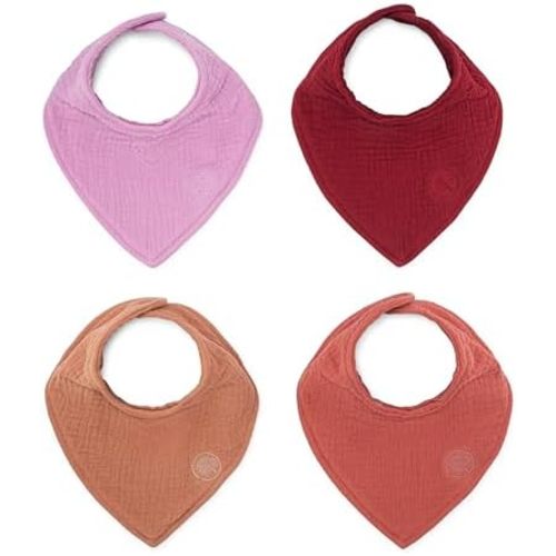 Parker Baby Muslin Bandana Drool Bibs | 100% Soft Muslin Cotton, Absorbent & Adjustable | Stylish Teething & Drooling Bibs