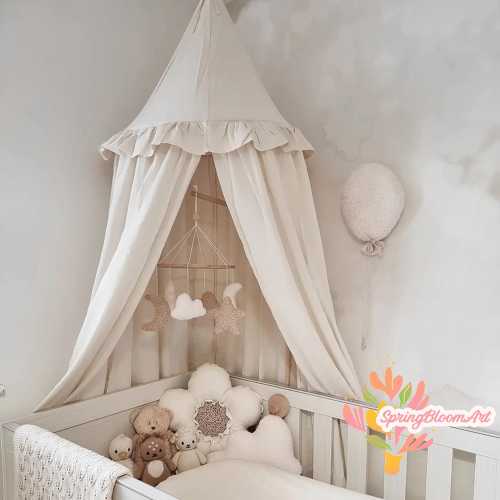 Ruffled Canopy Baby Bed, Linen Hanging Canopy, Linen Crib Canopy, Baldachin Bubblegum Canopy, Kidroom Decor, Reading Nook, Gifts for Baby