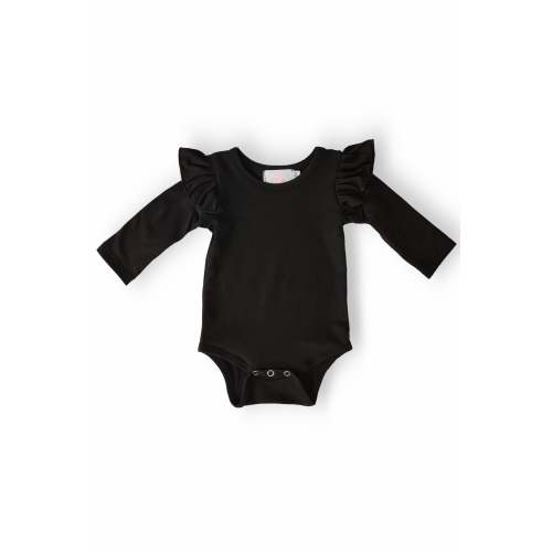 Black L/S Flutter Bodysuit – Witching Hour Baby